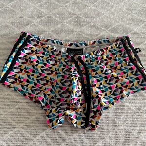 Andrew Christian Colorful Geometric Men's Swim Trunks Size Large
